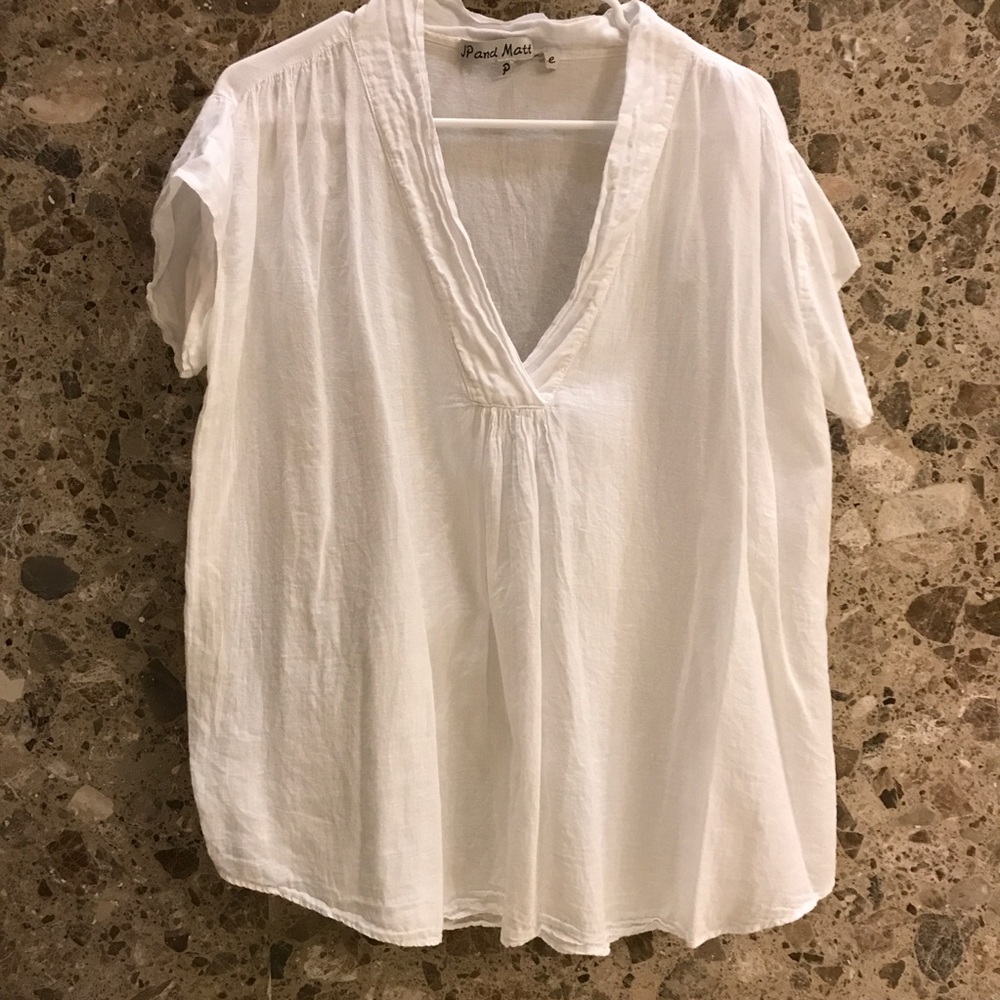 Sundance J.P. and Mattie V-Neck White Blouse